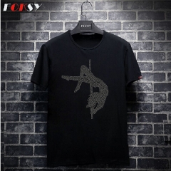 Hot Sale Gymnastic Rhinestone Transfer Iron on Motif Hot Fix Design for T-shirt