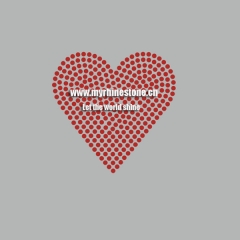 Red Heart Rhinestone Iron on Transfers for Garment