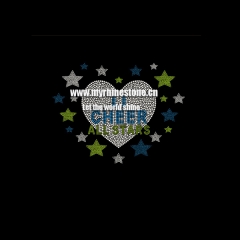 Heart LI CHEER ALL STARS rhinestone transfers