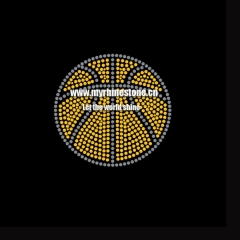 Ball Sports Iron on Rhinestone Motif Design