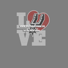 Love Spurs Rhinestone Iron on Transfers