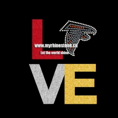 Love FALCONS Eagle Heat Press Rhinestone Transfers