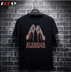 Custom ALABAMA Motif High Stiletto Heel Rhinestone Heat Transfer Iron on T-shirt