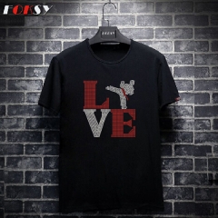 Custom Love Gymnastic Hot Fix Crystal Rhinestone Heat Transfer Iron on Transfer