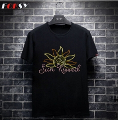 Sun Flower Iron On Rhinestone Transfer For Clothes