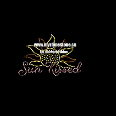 Sun Flower Iron On Rhinestone Transfer For Clothes