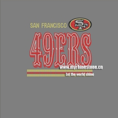 SF 49ers Hot-Fix Rhinestone Transfer for T Shirts