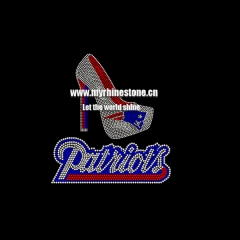 Custom Lady High Heel New Pattern Motif Rhinestone Transfer Iron on T-shirt for Decoration