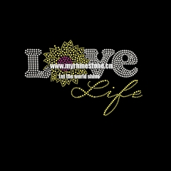 Love Life Hot Fix Rhinestone Transfer