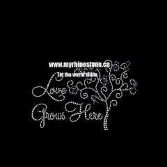 Love Here Tree Hotfix Rhinestone Transfer