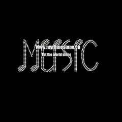 Music Motif Heat Press Rhinestone Transfer