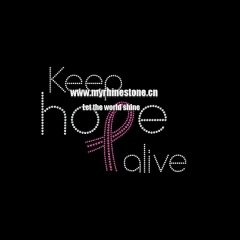 Keep Hope Alive Iron On Rhinestone Transfer