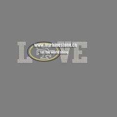 LOVE SF Clear Crystal Rhinestone Hotfix Transfer
