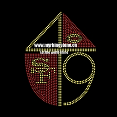 SF 49ERS Hot Fix Rhinestone Transfers Wholesale