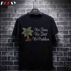 No Shirt No Shoes Heat Rhinestone Transfer