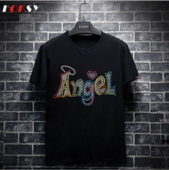 Colorful Angel Iron On Rhinestone Design