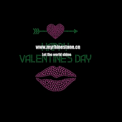 Valentine's Day Love Motif Rhinestone Transfer