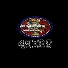 SF 49ers Rhinestone Hot Fix Transfer for T Shirts