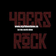 Red 49ers Rock Rhinestone Hotfix Transfer