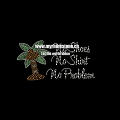 No Shirt No Shoes Heat Rhinestone Transfer