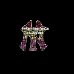 NY Giants Fun Rhinestone Iron on Football Transfer