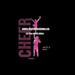 Cheer Gym Iron on Rhinestone and Glitter Transfer