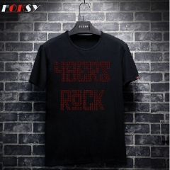 Red 49ers Rock Rhinestone Hotfix Transfer