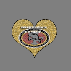 Love SF 49ers Hot Fix Rhinestone Transfer for T Shirts