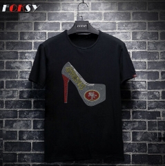 Bling Crystal Hot Fix Rhinestone Transfer High Heel Design Iron on Clothing
