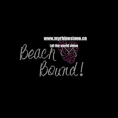Beach Bqund Iron-On Rhinestone Transfer