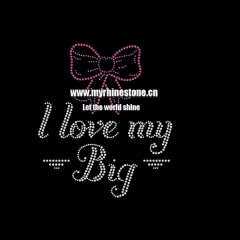 I Love My Big Iron On Rhinestone Transfer