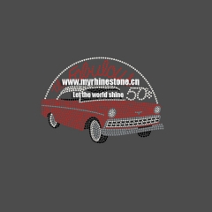 Car 50s Iron On Rhinestone Transfer