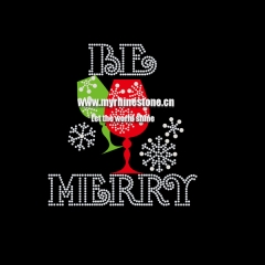 Be Merry Hot Fix Rhinestone Transfer