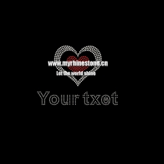 Red Heart Crystal Hot Fix Rhinestone Template
