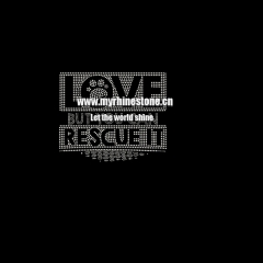 Love Rescue It Hot Fix Rhinestone Design