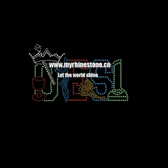 DES1 Iron On Rhinestone Transfer