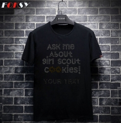 Ask me about girl scout cookies Iron On Rhinestone Transfer