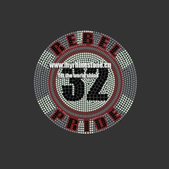 Rebel Pride 32 Iron On Rhinestone Design