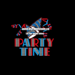 Party Time Iron On Rhinestone Transfer