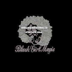 Black Bagie Hot Fix Rhinestone Transfer