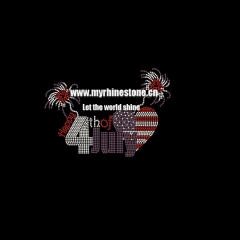 4th July Hot Fix Rhinestone Transfer