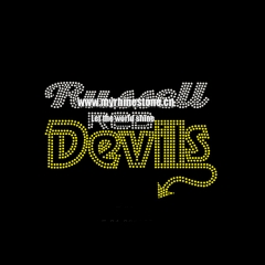 Russell Reo Devils Hot Fix Rhinestone Transfer