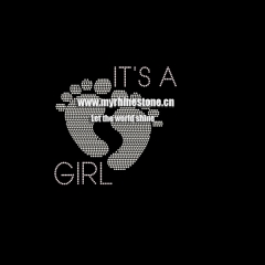 It's A Girl Iron On Rhinestone Transfer