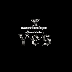 Yes Diamond Iron On Rhinestone Design