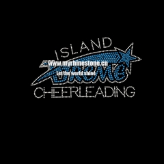 Island Cheerleading Iron On Rhinestone Transfer