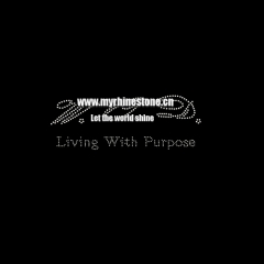 Living With Purpose Iron On Rhinestone Transfer