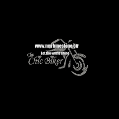 The Chic Biker Iron On Rhinestone Motif