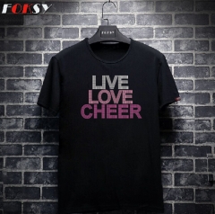 Live Love Cheer Letter Iron on Rhinestone Motif