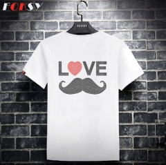 Love Beard Iron on Rhinestone Transfer