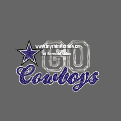 Go Cowboys Iron on Rhinestone Motif